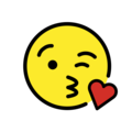 face blowing a kiss emoji on openmoji