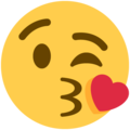 face blowing a kiss emoji on twitter (twemoji)