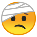 face with head-bandage emoji on google android