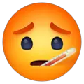 face with thermometer emoji on facebook messenger