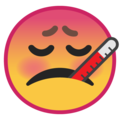 face with thermometer emoji on google android