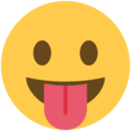 face with tongue emoji on twitter (twemoji)