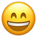 grinning face with smiling eyes emoji on apple and iphone iOS