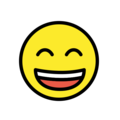 grinning face with smiling eyes emoji on openmoji