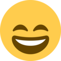 grinning face with smiling eyes emoji on twitter (twemoji)