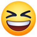 grinning squinting face emoji on facebook and messenger