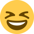 grinning squinting face emoji on twitter (twemoji)