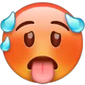 hot face emoji on whatsapp