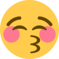 kissing face with closed eyes emoji on twitter (twemoji)