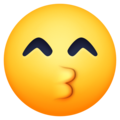 kissing face with smiling eyes emoji on facebook messenger