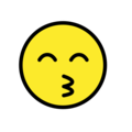 kissing face with smiling eyes emoji on openmoji