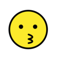 kissing face emoji on openmoji
