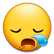 sleepy face emoji on samsung