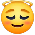 smiling face with halo emoji on facebook messenger