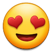 smiling face with heart-eyes emoji on samsung