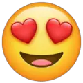 smiling face with heart-eyes emoji on whatsapp