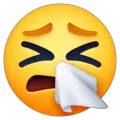 sneezing face emoji on facebook messenger