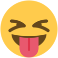 squinting face with tongue emoji on twitter (twemoji)