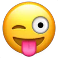 winking face with tongue emoji on apple iphone iOS