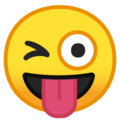 winking face with tongue emoji on google android