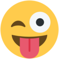 winking face with tongue emoji on twitter (twemoji)