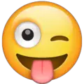 winking face with tongue emoji on whatsapp