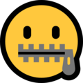 zipper-mouth face emoji on microsoft windows