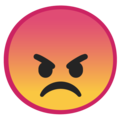 angry face emoji on google android