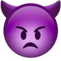 angry face with horns emoji on apple iphone iOS