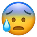 anxious face with sweat emoji on apple iphone iOS