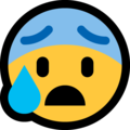 anxious face with sweat emoji on microsoft windows