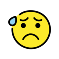 anxious face with sweat emoji on openmoji