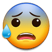 anxious face with sweat emoji on samsung