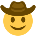 cowboy hat face emoji on twitter (twemoji)