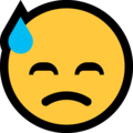 downcast face with sweat emoji on microsoft windows