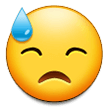 downcast face with sweat emoji on samsung