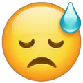 downcast face with sweat emoji on whatsapp