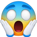 face screaming in fear emoji on facebook messenger