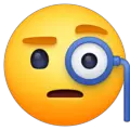 face with monocle emoji on facebook messenger