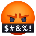 face with symbols on mouth emoji on facebook messenger