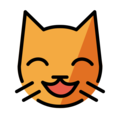 grinning cat with smiling eyes emoji on openmoji