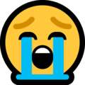 loudly crying face emoji on microsoft windows