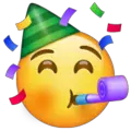 partying face emoji on whatsapp