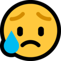 sad but relieved face emoji on microsoft windows