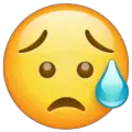 sad but relieved face emoji on whatsapp