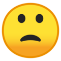 slightly frowning face emoji on google android