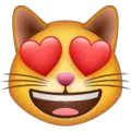 smiling cat with heart-eyes emoji on whatsapp