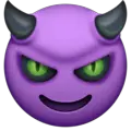 smiling face with horns emoji on facebook messenger