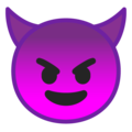 smiling face with horns emoji on google android