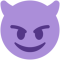 smiling face with horns emoji on twitter (twemoji)